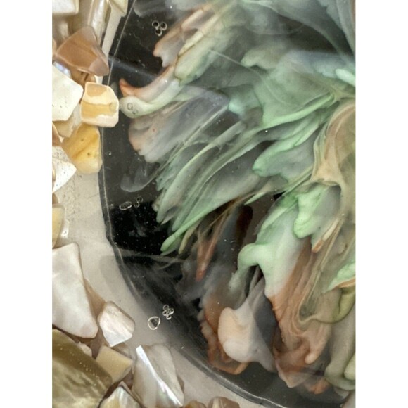 Epoxy Resin Turtle Jewelry Or Trinket Holder With Shells And  Bloom In Center - Picture 14 of 14